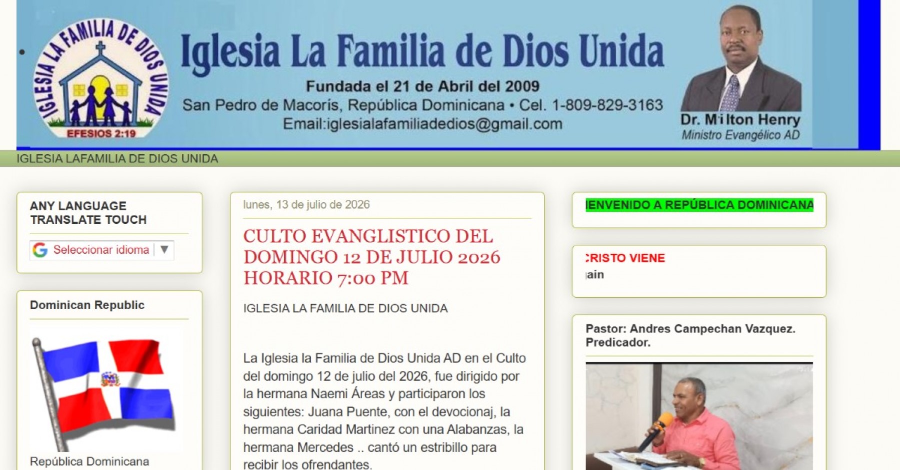 Iglesia La Familia de Dios Unida